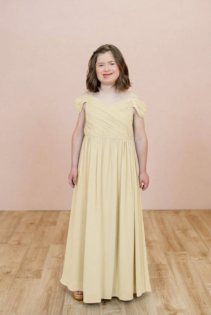 Juniors Lily Chiffon Dress | Made To Order | Yellow