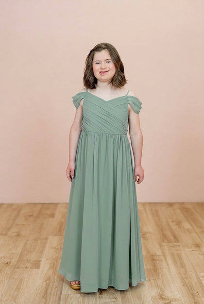 Juniors Lily Chiffon Dress | Made To Order | Sage