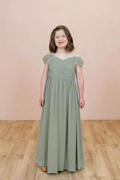 Juniors Lily Chiffon Dress | Made To Order | Sage