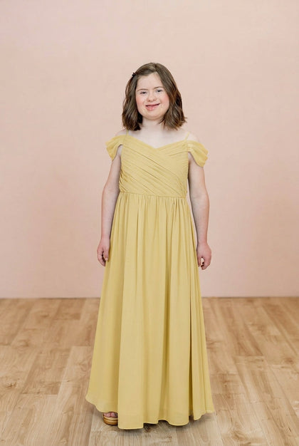 Juniors Lily Chiffon Dress | Made To Order | Yellow