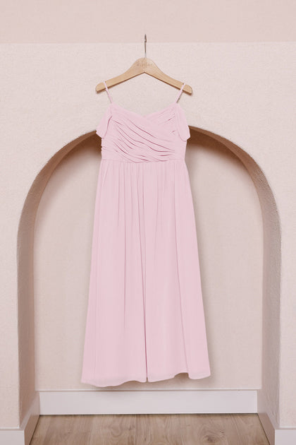 Juniors Lily Chiffon Dress | Made To Order | Baby Pink