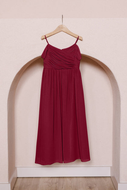 Kids Lily Chiffon Dress | Made To Order | Marsala