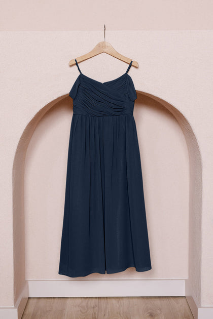 Juniors Lily Chiffon Dress | Made To Order | Navy Blue