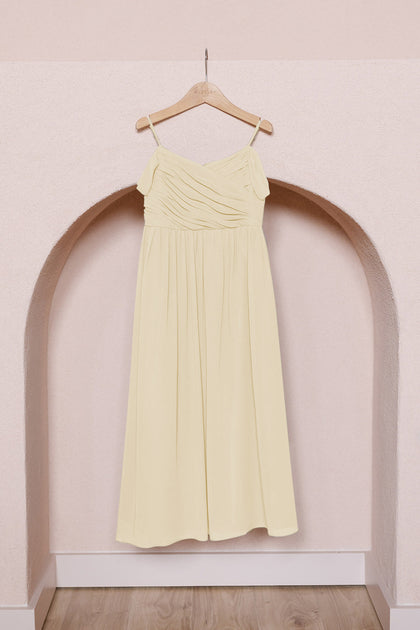 Juniors Lily Chiffon Dress | Made To Order | Pale Yellow