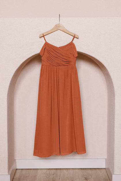 Juniors Lily Chiffon Dress | Made To Order | Rust