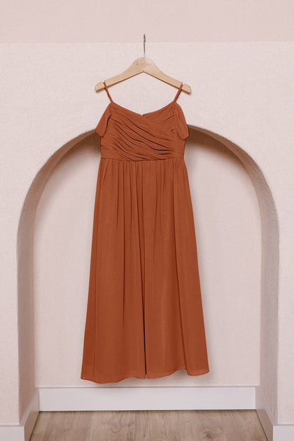 Juniors Lily Chiffon Dress | Made To Order | Rust