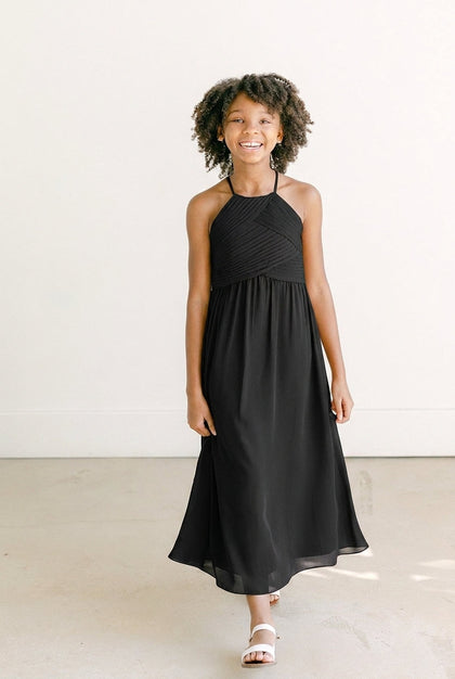 Juniors Mackenzie Chiffon Dress | Made To Order | Black