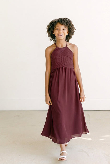 Juniors Mackenzie Chiffon Dress | Made To Order | Cabernet