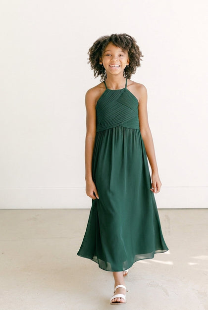 Juniors Mackenzie Chiffon Dress | Made To Order | Emerald