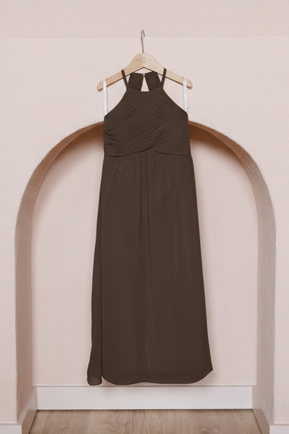 Kids Mackenzie Chiffon Dress | Made To Order | Espresso