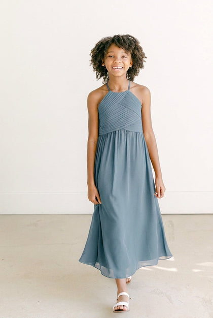 Juniors Mackenzie Chiffon Dress | Made To Order | French Blue