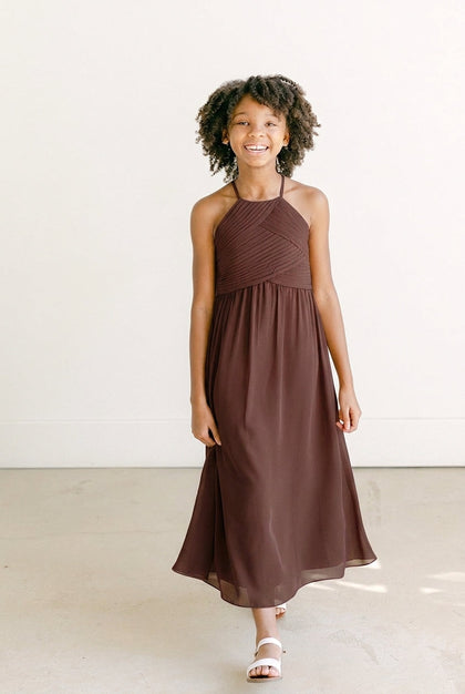 Juniors Mackenzie Chiffon Dress | Made To Order | Mahogany