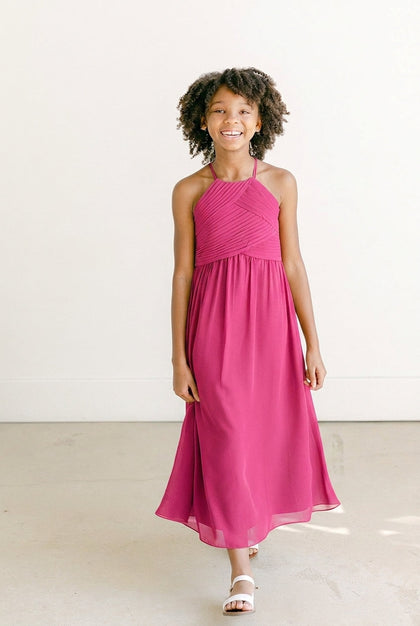 Juniors Mackenzie Chiffon Dress | Made To Order | Malibu Pink