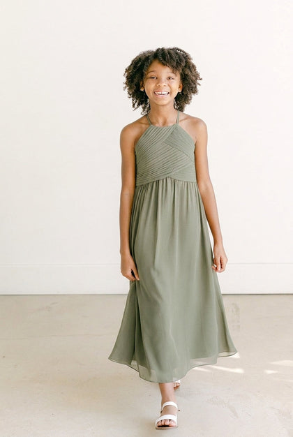 Juniors Mackenzie Chiffon Dress | Made To Order | Moss
