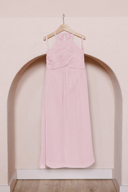Juniors Mackenzie Chiffon Dress | Made To Order | Blush Pink