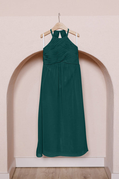 Juniors Mackenzie Chiffon Dress | Made To Order | Emerald