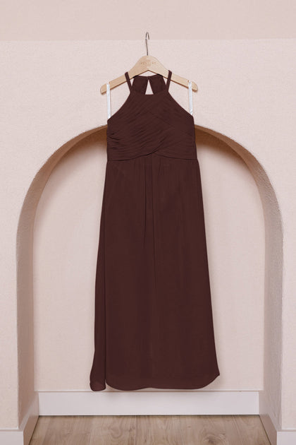 Juniors Mackenzie Chiffon Dress | Made To Order | Mahogany