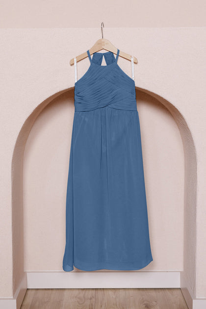Juniors Mackenzie Chiffon Dress | Made To Order | Romantic Blue