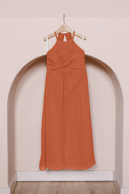 Juniors Mackenzie Chiffon Dress | Made To Order | Rust