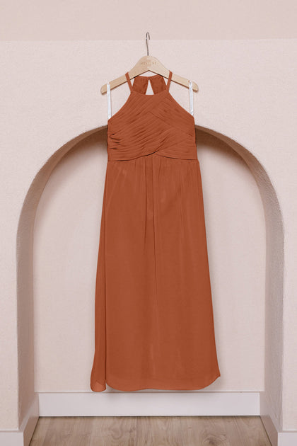 Juniors Mackenzie Chiffon Dress | Made To Order | Rust