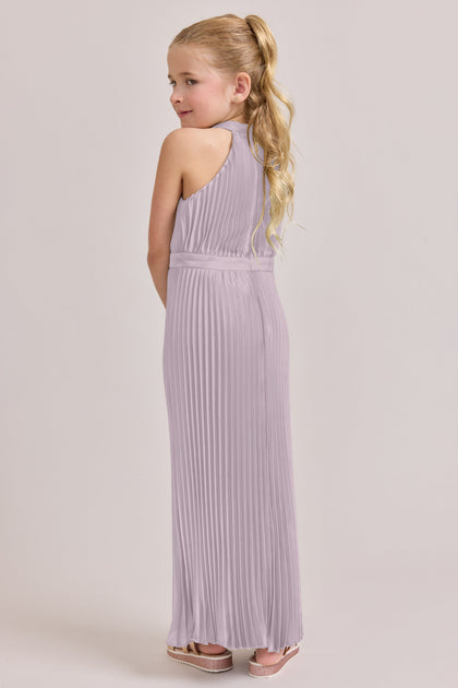 Juniors Mazie Satin Pleated Dress | Made To Order | Lilac