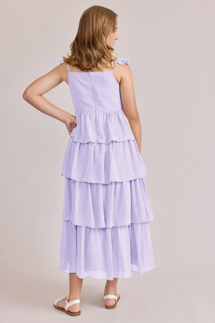 Juniors Poppy Chiffon Dress | Made To Order | Light Lavender