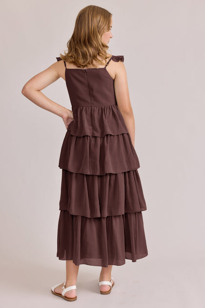Juniors Poppy Chiffon Dress | Made To Order | Mahogany