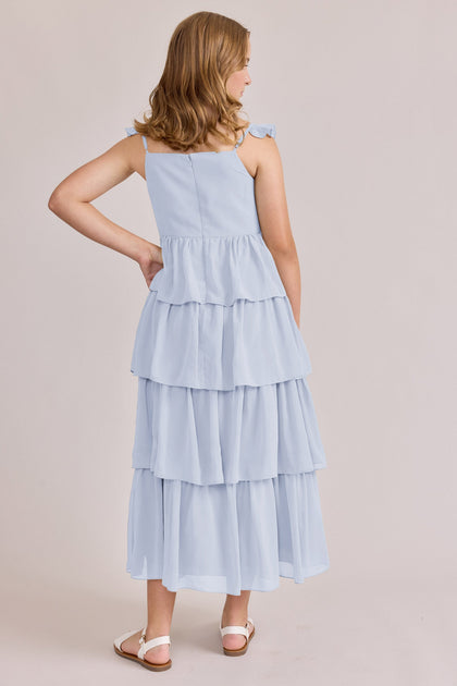 Juniors Poppy Chiffon Dress | Made To Order | Periwinkle