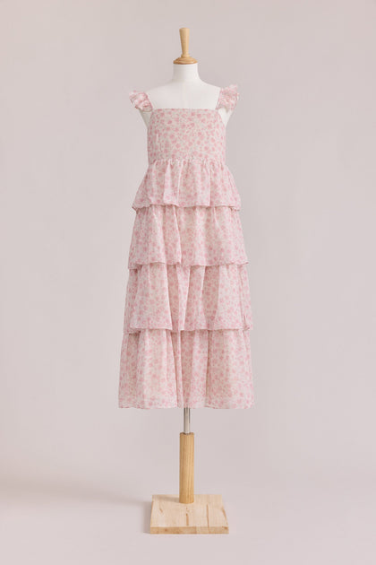 Juniors Poppy Chiffon Floral Print Dress | Made To Order | Blushing Bride Posey