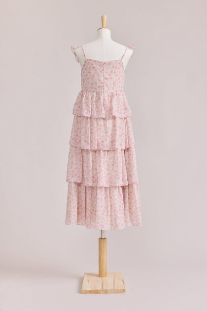 Juniors Poppy Chiffon Floral Print Dress | Made To Order | Blushing Bride Posey