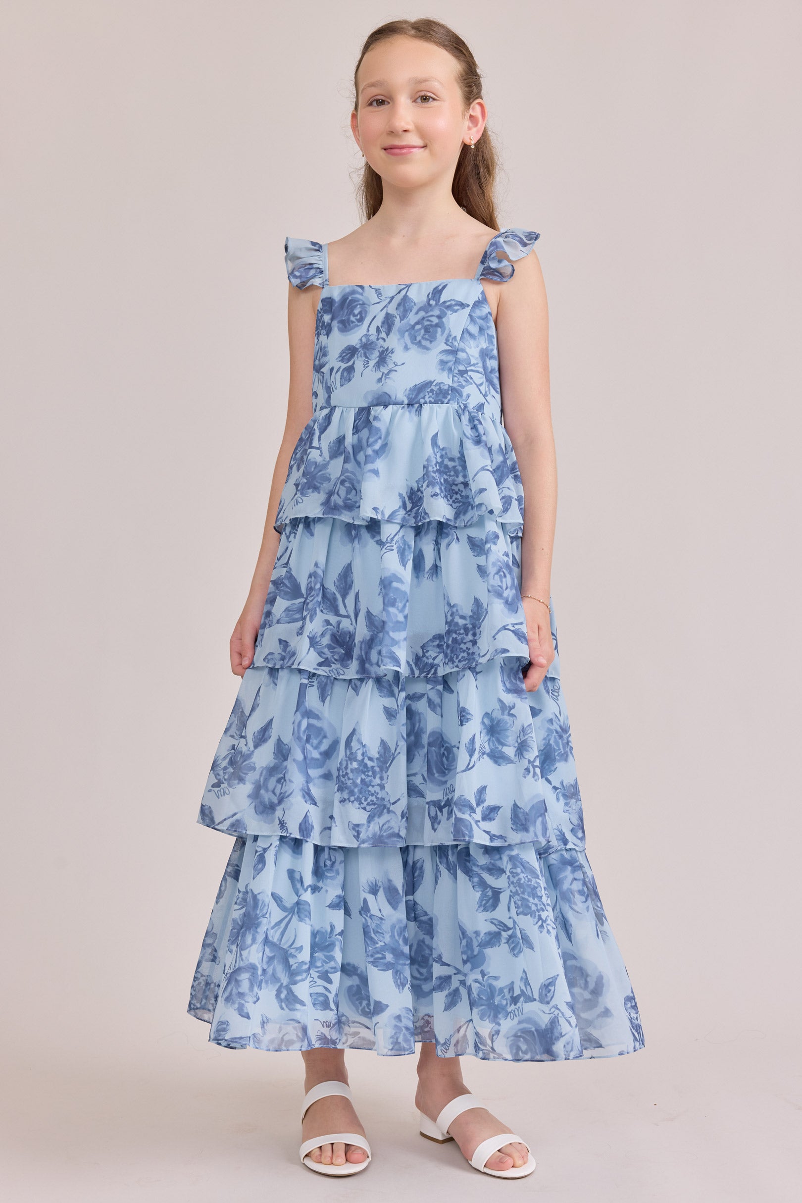 juniors floral dress long Poppy Chiffon Print KR1082023 Size:Size 60 time offers Champagne Sequin Formal Gown