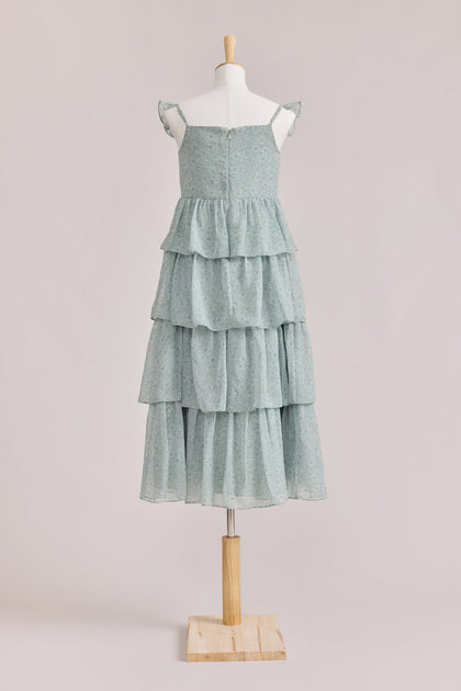 Juniors Poppy Chiffon Floral Print Dress | Made To Order | Sage Posey