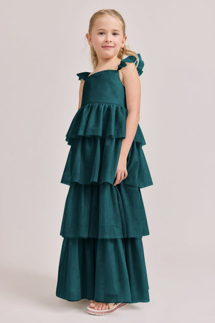Juniors Poppy Tulle Dress | Made To Order | Classic Emerald