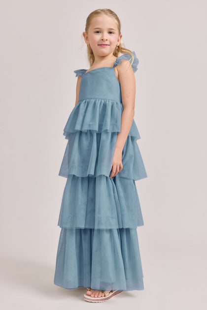Juniors Poppy Tulle Dress | Made To Order | French Blue