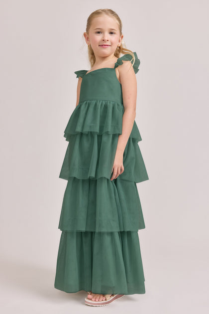 Juniors Poppy Tulle Dress | Made To Order | Greenery