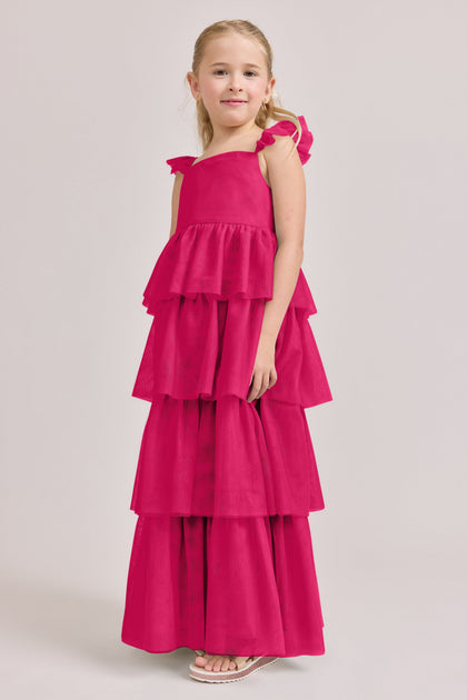 Juniors Poppy Tulle Dress | Made To Order | Hot Pink
