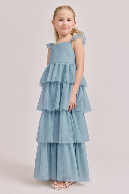 Juniors Poppy Tulle Dress | Made To Order | Light Blue