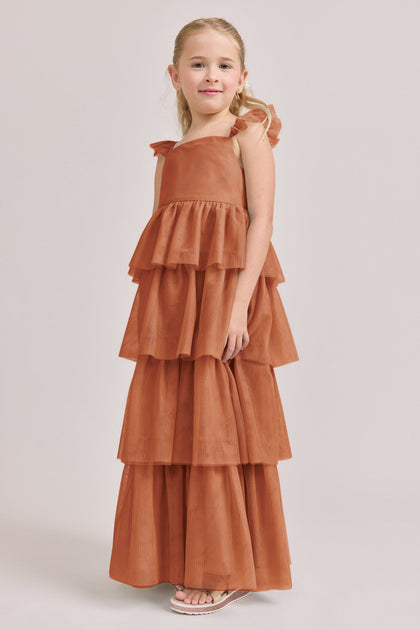 Juniors Poppy Tulle Dress | Made To Order | Rust