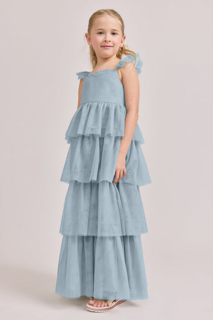 Juniors Poppy Tulle Dress | Made To Order | Sky Blue