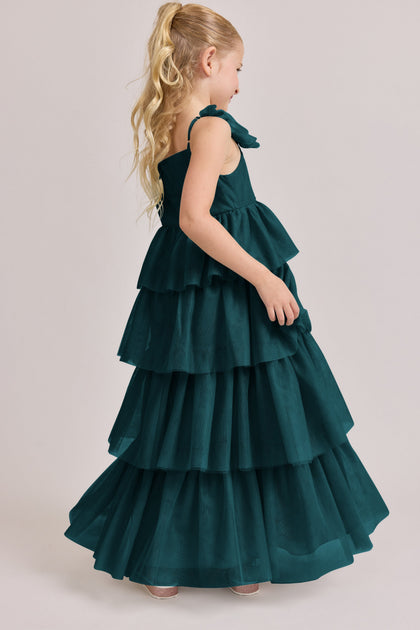 Juniors Poppy Tulle Dress | Made To Order | Classic Emerald