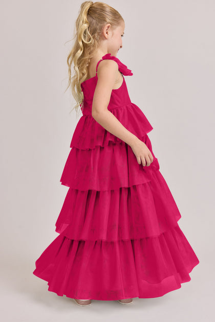 Juniors Poppy Tulle Dress | Made To Order | Hot Pink