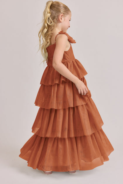 Juniors Poppy Tulle Dress | Made To Order | Rust
