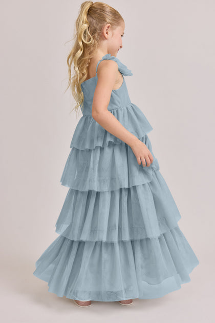 Juniors Poppy Tulle Dress | Made To Order | Sky Blue