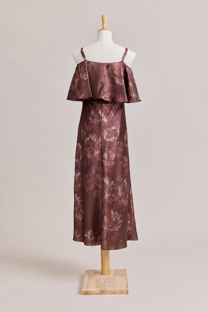 Juniors Riley Convertible Satin Floral Print Dress | Made To Order | Mahogany Blooms