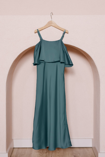Juniors Riley Convertible Satin Dress | Made To Order | Eucalyptus