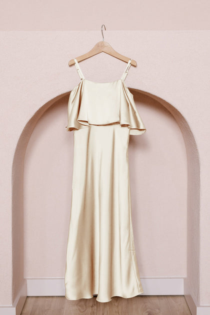 Juniors Riley Convertible Satin Dress | Made To Order | Yellow