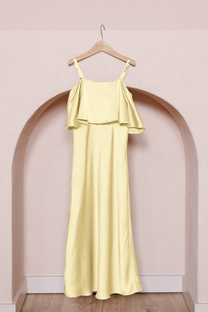 Juniors Riley Convertible Satin Dress | Made To Order | Yellow