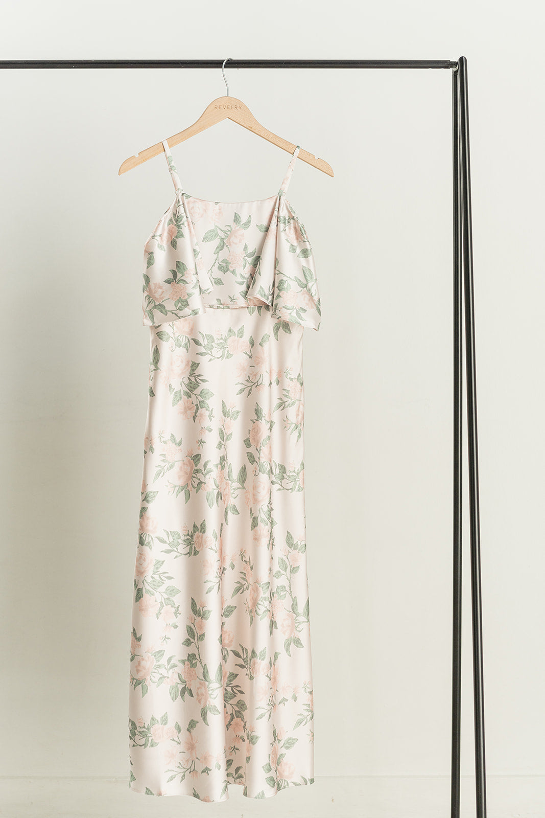 Juniors Riley Convertible Satin Floral Print Dress | Made To Order Soft Champagne Bouquet Juniors Riley Convertible Satin Floral Print Dress | Made To Order Soft Champagne Bouquet