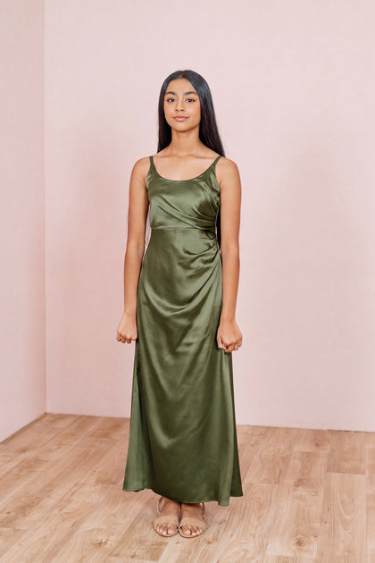 Juniors Rory Satin Dress | Made To Order | Fern