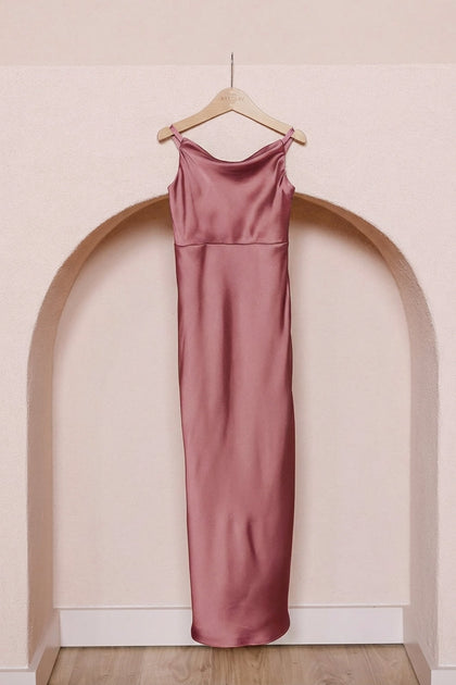 Juniors Skye Satin Dress | Made To Order | Raspberry